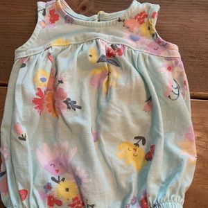 Old Navy Aqua Floral Bubble (EUC)